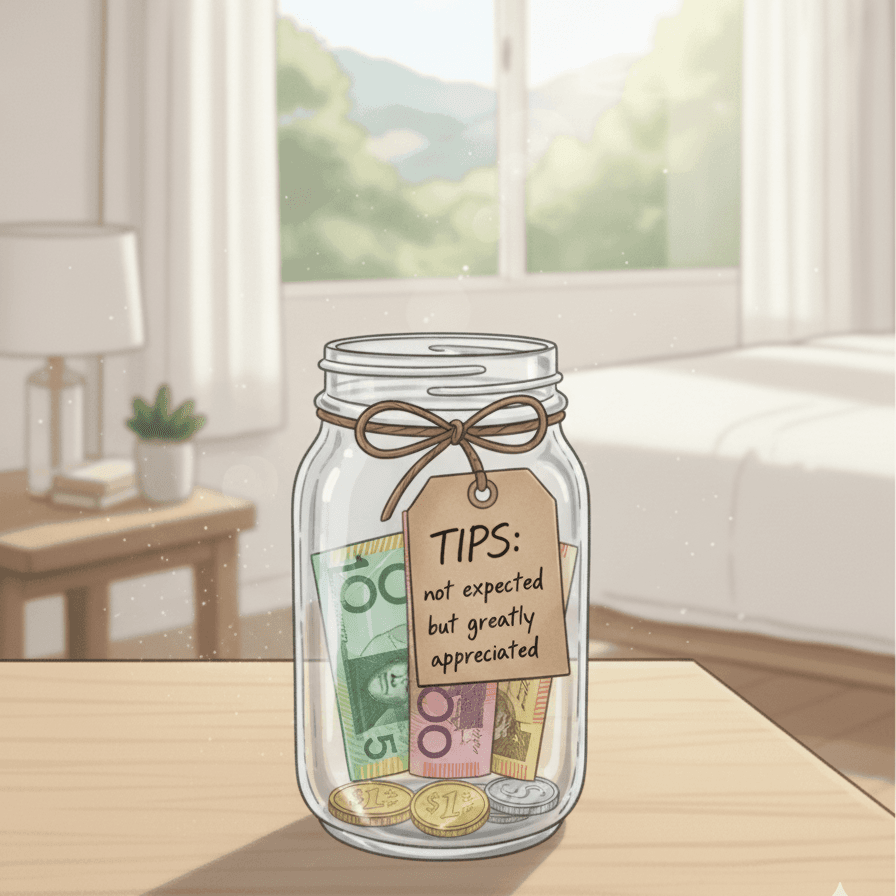 Illustration of a tip jar for the cleaning team